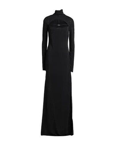 Versace Jeans Couture Woman Maxi Dress Black Size 14 Polyester, Viscose
