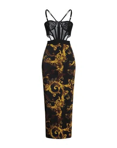 Versace Jeans Couture Woman Maxi Dress Black Size 6 Viscose, Elastane