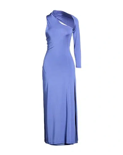 Versace Jeans Couture Woman Maxi Dress Light Blue Size 4 Acetate, Elastane