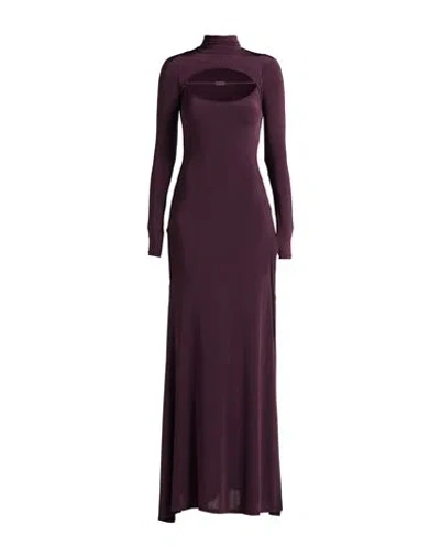 Versace Jeans Couture Woman Maxi Dress Plum Size 10 Viscose, Elastane In Purple