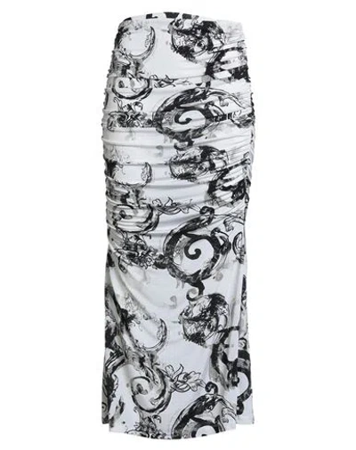 Versace Jeans Couture Woman Maxi Skirt White Size 10 Viscose, Elastane