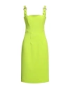 Versace Jeans Couture Woman Midi Dress Acid Green Size 4 Polyester, Elastane