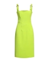 Versace Jeans Couture Woman Midi Dress Lime Green Size 6 Polyester, Elastane
