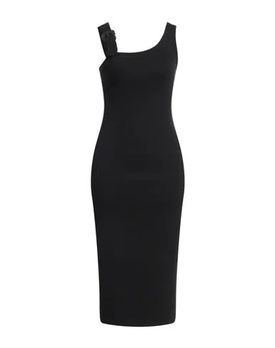 Versace Jeans Couture Woman Midi Dress Black Size 10 Cotton, Elastane