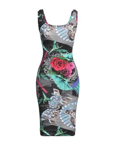 Versace Jeans Couture Woman Midi Dress Black Size 10 Cotton, Elastane