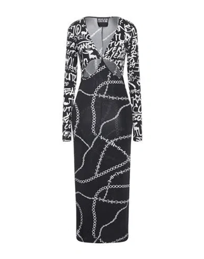 Versace Jeans Couture Woman Midi Dress Black Size 4 Viscose, Elastane