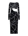 Versace Jeans Couture Woman Midi Dress Black Size 6 Viscose, Elastane In Black