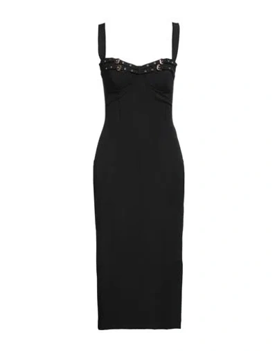 Versace Jeans Couture Woman Midi Dress Black Size 10 Viscose, Polyamide, Elastane