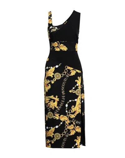 Versace Jeans Couture Woman Midi Dress Black Size 14 Polyester, Elastane