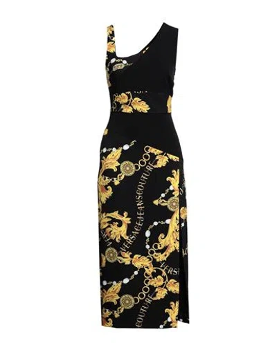 Versace Jeans Couture Woman Midi Dress Black Size 8 Polyester, Elastane