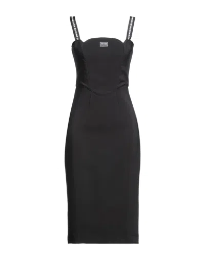 Versace Jeans Couture Midi Dresses In Black
