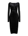 Versace Jeans Couture Black Midi Dress In Black
