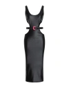 Versace Jeans Couture Woman Midi Dress Black Size 6 Polyamide, Elastane