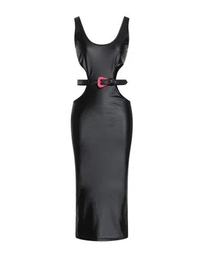 Versace Jeans Couture Woman Midi Dress Black Size 6 Polyamide, Elastane In Black