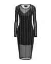 Versace Jeans Couture Long-sleeves Embellished Mesh Midi Dress In Black