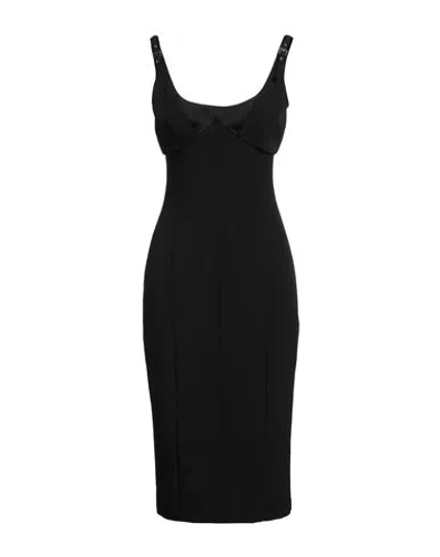 VERSACE JEANS COUTURE VERSACE JEANS COUTURE WOMAN MIDI DRESS BLACK SIZE 6 POLYESTER, ELASTANE