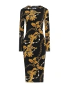 Versace Jeans Couture Woman Midi Dress Black Size 6 Viscose, Elastane In Black