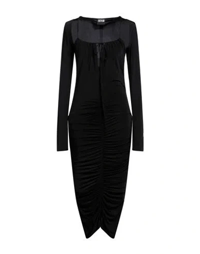 Versace Jeans Couture Woman Midi Dress Black Size 6 Viscose, Elastane