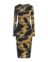Versace Jeans Couture Baroque-print Midi Dress In Black