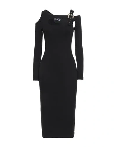 Versace Jeans Couture Woman Midi Dress Black Size 8 Cotton, Elastane