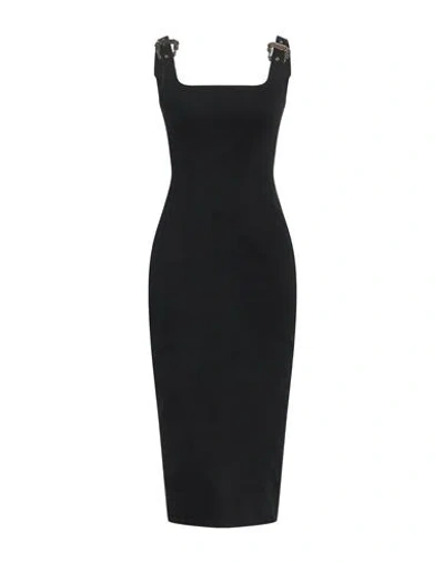 Versace Jeans Couture Woman Midi Dress Black Size 8 Cotton, Elastane
