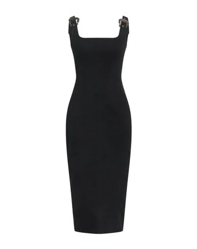 Versace Jeans Couture Woman Midi Dress Black Size 6 Cotton, Elastane