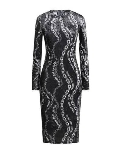 Versace Jeans Couture Woman Midi Dress Black Size 8 Polyester, Elastane