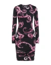 Versace Jeans Couture Woman Midi Dress Black Size 8 Viscose, Elastane In Black