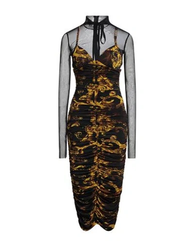 Versace Jeans Couture Woman Midi Dress Black Size 8 Viscose, Elastane, Polyamide