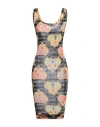 Versace Jeans Couture Heart-couture-print Jersey Dress In Grey