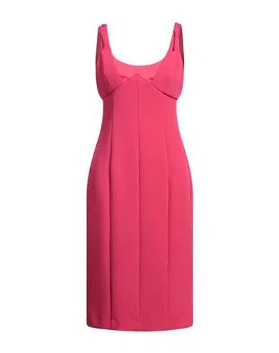 Versace Jeans Couture Woman Midi Dress Fuchsia Size 8 Polyester, Elastane In Pink