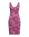 Versace Jeans Couture Woman Midi Dress Fuchsia Size 14 Polyester, Elastane In Pink