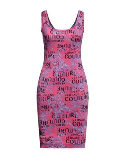 Versace Jeans Couture Woman Midi Dress Fuchsia Size 14 Polyester, Elastane In Pink