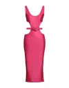 Versace Jeans Couture Woman Midi Dress Fuchsia Size 6 Polyamide, Elastane In Pink