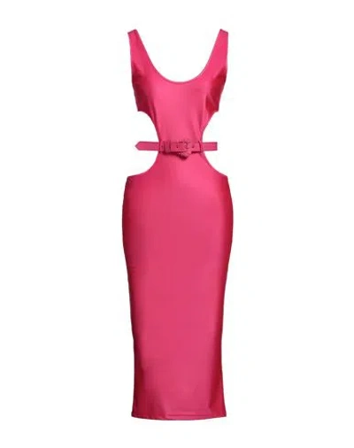Versace Jeans Couture Woman Midi Dress Fuchsia Size 6 Polyamide, Elastane In Pink