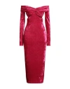 Versace Jeans Couture Woman Midi Dress Fuchsia Size 8 Polyester, Elastane In Pink