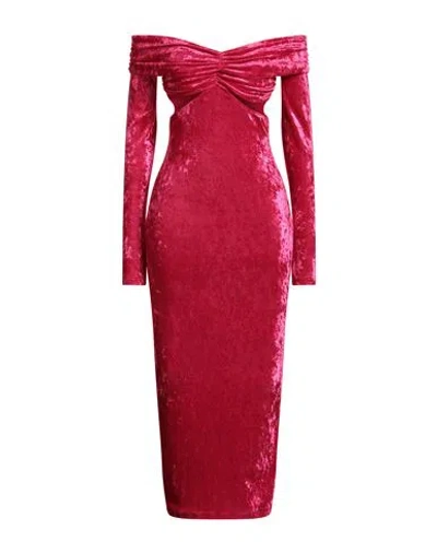Versace Jeans Couture Woman Midi Dress Fuchsia Size 8 Polyester, Elastane In Pink