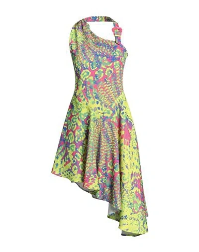 VERSACE JEANS COUTURE VERSACE JEANS COUTURE WOMAN MIDI DRESS LIME GREEN SIZE 6 POLYESTER
