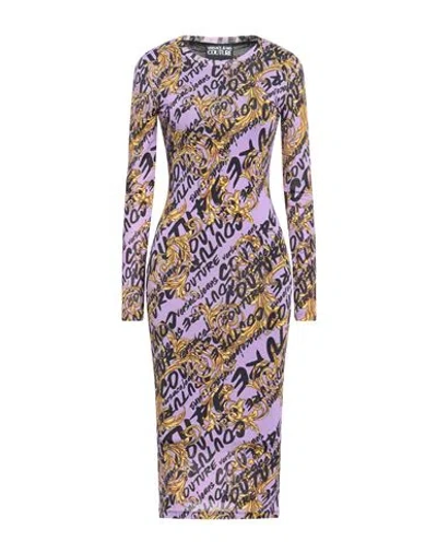 VERSACE JEANS COUTURE VERSACE JEANS COUTURE WOMAN MIDI DRESS MAUVE SIZE 10 VISCOSE, ELASTANE
