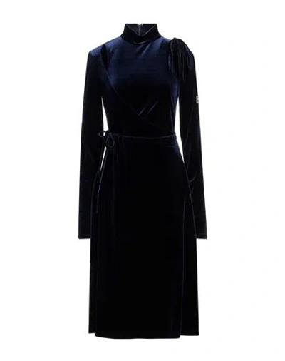 Versace Jeans Couture Woman Midi Dress Midnight Blue Size 8 Polyester, Elastane