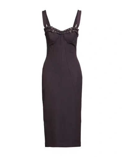 Versace Jeans Couture Woman Midi Dress Plum Size 6 Viscose, Polyamide, Elastane In Purple