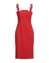 Versace Jeans Couture Woman Midi Dress Red Size 4 Polyester, Elastane In Red