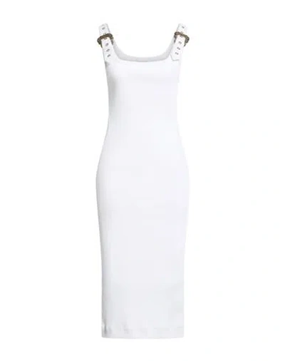 VERSACE JEANS COUTURE VERSACE JEANS COUTURE WOMAN MIDI DRESS WHITE SIZE 6 POLYESTER, ELASTANE