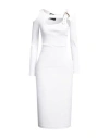 Versace Jeans Couture Woman Midi Dress White Size 6 Cotton, Elastane