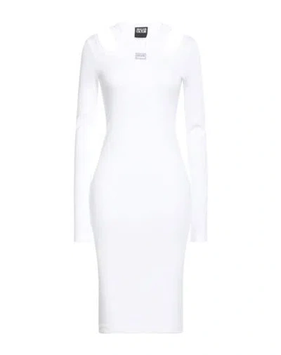 Versace Jeans Couture Woman Midi Dress White Size 6 Cotton