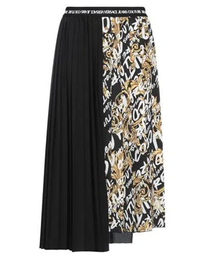 Versace Jeans Couture Woman Midi Skirt Black Size 8 Polyester