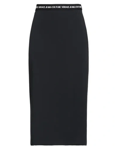 Versace Jeans Couture Woman Midi Skirt Black Size 10 Polyester, Elastane