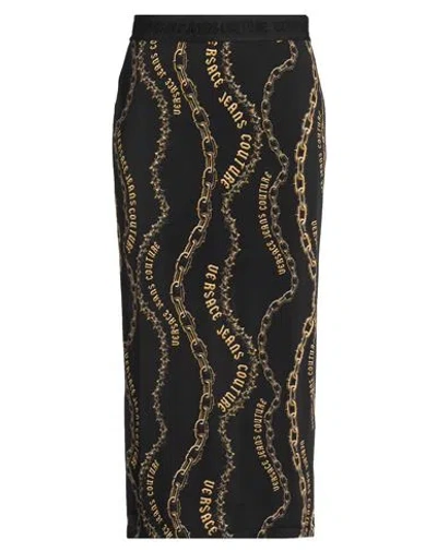 Versace Jeans Couture Woman Midi Skirt Black Size 12 Viscose, Elastane