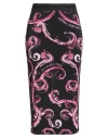 Versace Jeans Couture Woman Midi Skirt Black Size 14 Viscose, Elastane In Black