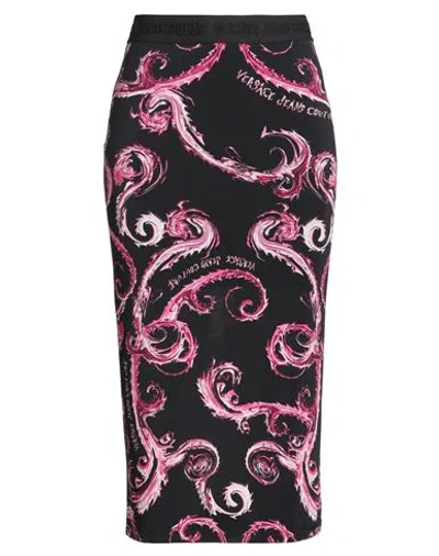 Versace Jeans Couture Woman Midi Skirt Black Size 14 Viscose, Elastane